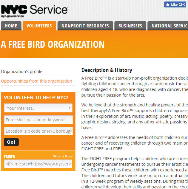 NYC Service talks about A Free Bird